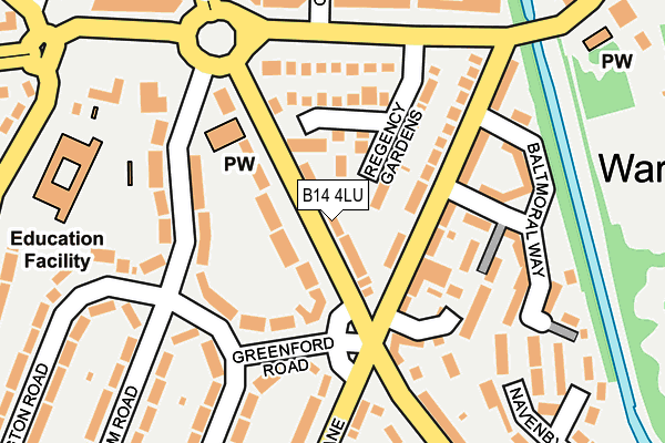 B14 4LU map - OS OpenMap – Local (Ordnance Survey)