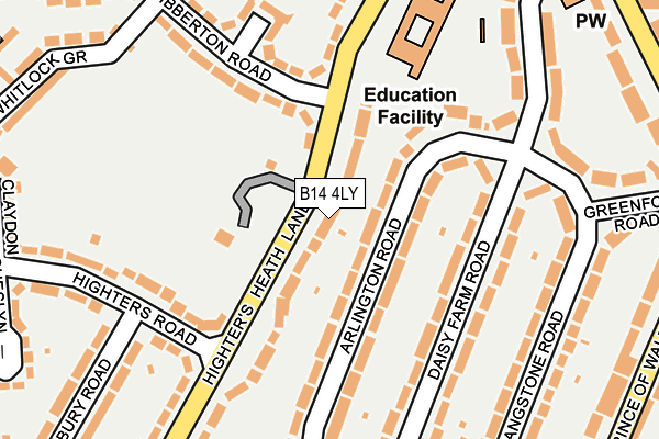 B14 4LY map - OS OpenMap – Local (Ordnance Survey)