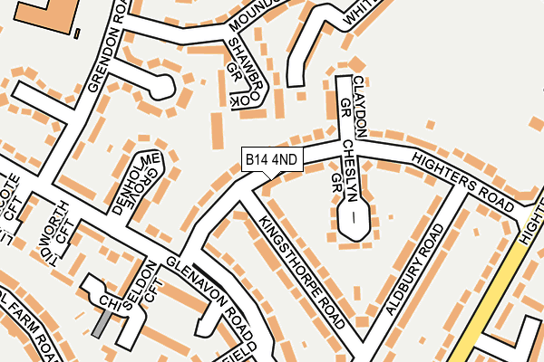 B14 4ND map - OS OpenMap – Local (Ordnance Survey)