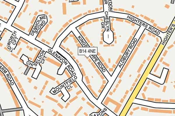 B14 4NE map - OS OpenMap – Local (Ordnance Survey)