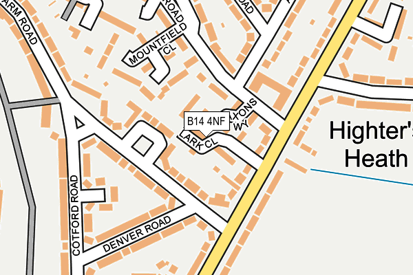 B14 4NF map - OS OpenMap – Local (Ordnance Survey)