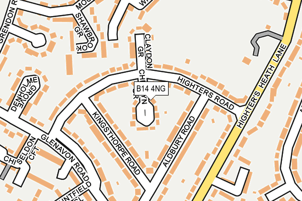 B14 4NG map - OS OpenMap – Local (Ordnance Survey)