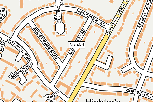 B14 4NH map - OS OpenMap – Local (Ordnance Survey)