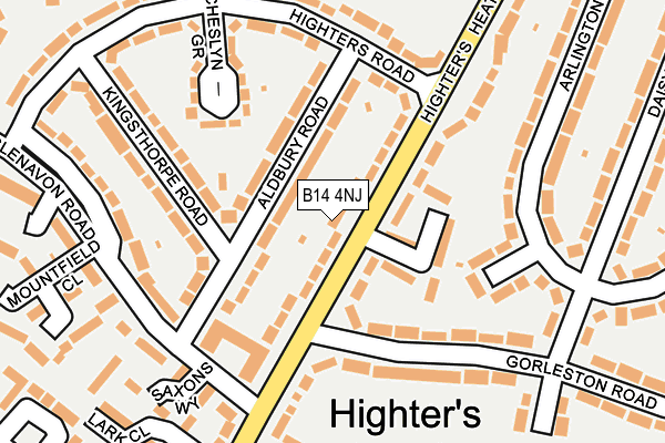 B14 4NJ map - OS OpenMap – Local (Ordnance Survey)