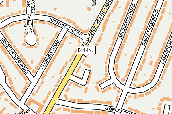 B14 4NL map - OS OpenMap – Local (Ordnance Survey)