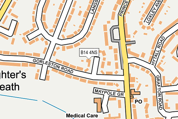 B14 4NS map - OS OpenMap – Local (Ordnance Survey)