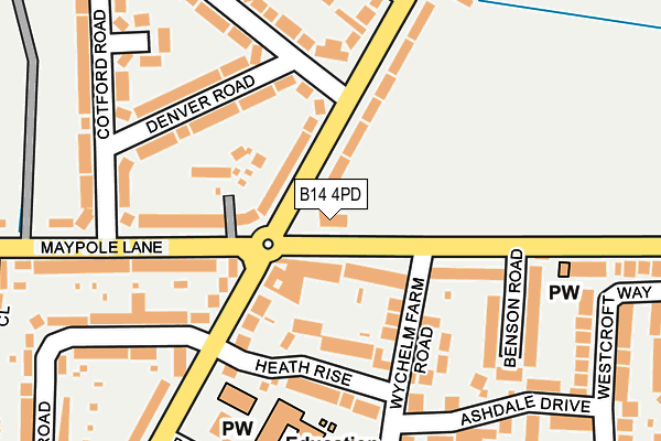 B14 4PD map - OS OpenMap – Local (Ordnance Survey)