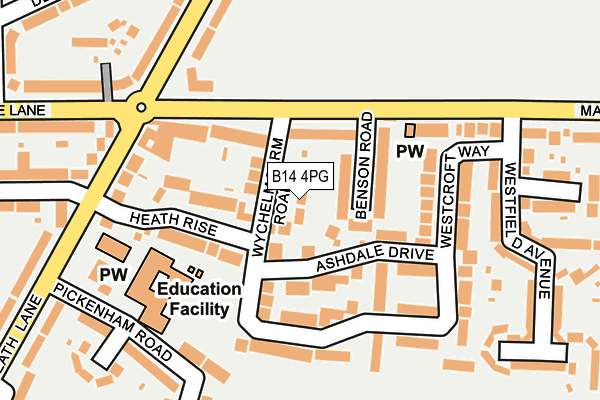 B14 4PG map - OS OpenMap – Local (Ordnance Survey)