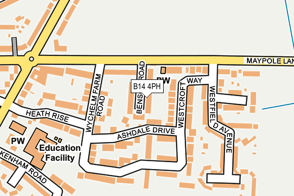 B14 4PH map - OS OpenMap – Local (Ordnance Survey)