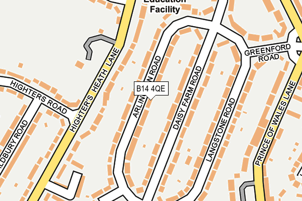 B14 4QE map - OS OpenMap – Local (Ordnance Survey)