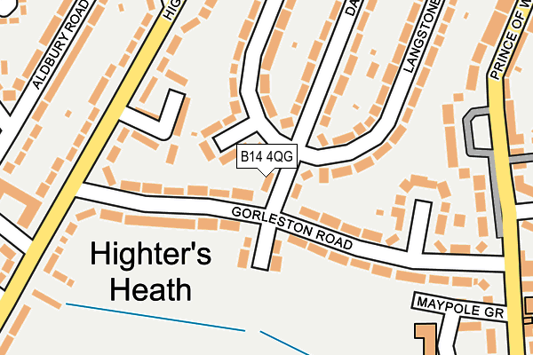 B14 4QG map - OS OpenMap – Local (Ordnance Survey)