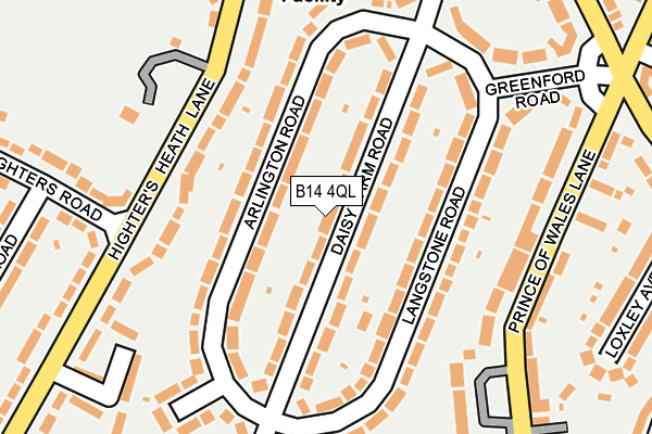B14 4QL map - OS OpenMap – Local (Ordnance Survey)