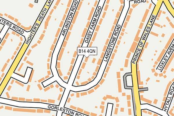 B14 4QN map - OS OpenMap – Local (Ordnance Survey)
