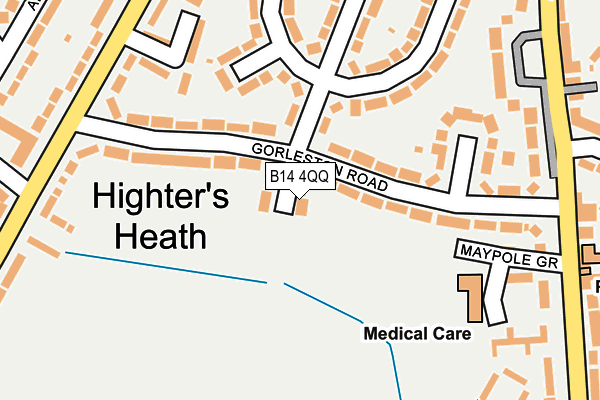 B14 4QQ map - OS OpenMap – Local (Ordnance Survey)