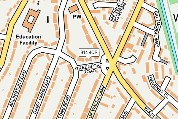 B14 4QR map - OS OpenMap – Local (Ordnance Survey)