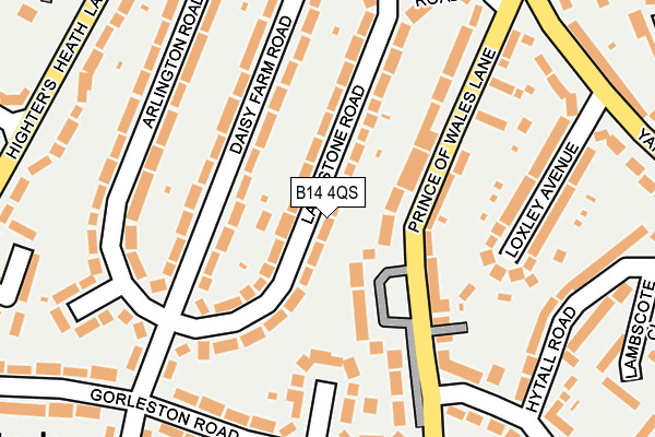 B14 4QS map - OS OpenMap – Local (Ordnance Survey)
