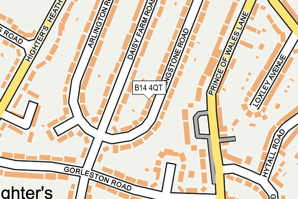 B14 4QT map - OS OpenMap – Local (Ordnance Survey)