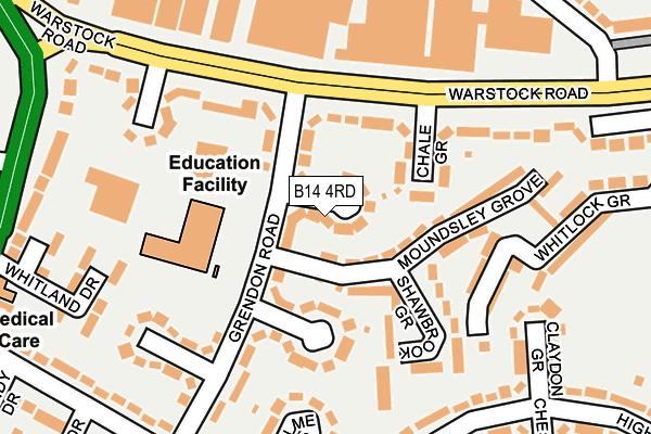 B14 4RD map - OS OpenMap – Local (Ordnance Survey)