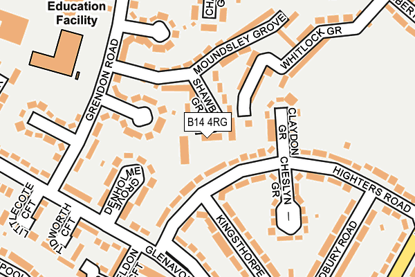 B14 4RG map - OS OpenMap – Local (Ordnance Survey)