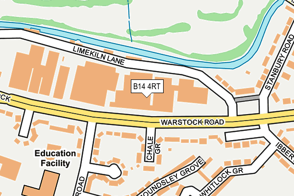 B14 4RT map - OS OpenMap – Local (Ordnance Survey)