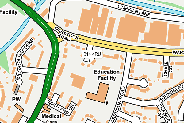 B14 4RU map - OS OpenMap – Local (Ordnance Survey)