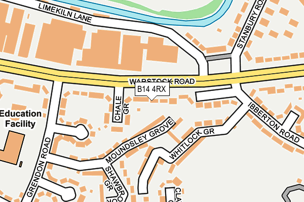 B14 4RX map - OS OpenMap – Local (Ordnance Survey)