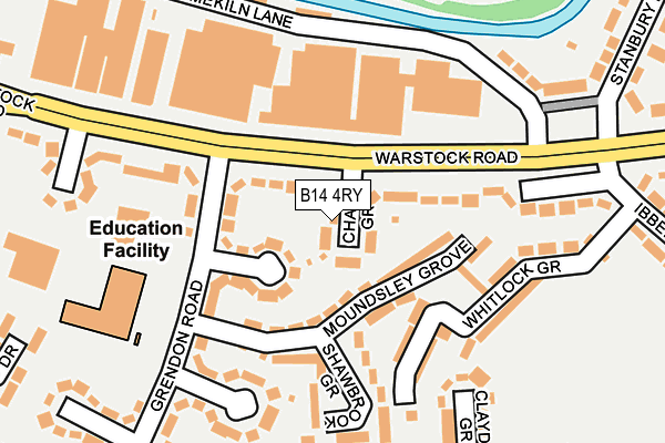 B14 4RY map - OS OpenMap – Local (Ordnance Survey)