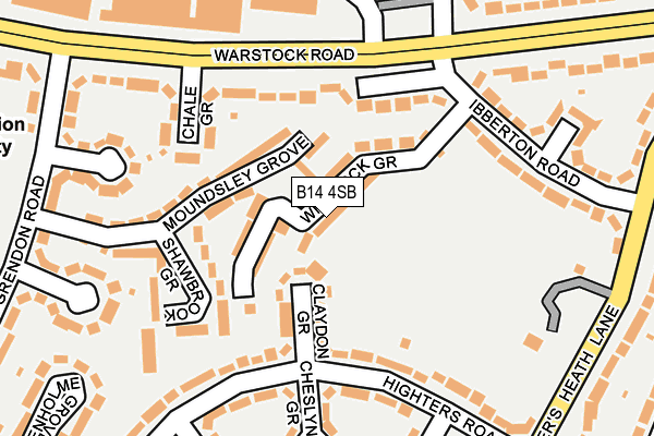 B14 4SB map - OS OpenMap – Local (Ordnance Survey)