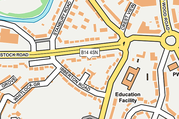 B14 4SN map - OS OpenMap – Local (Ordnance Survey)