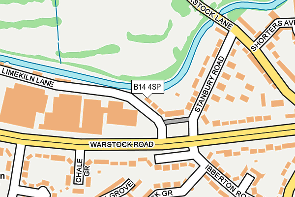 B14 4SP map - OS OpenMap – Local (Ordnance Survey)