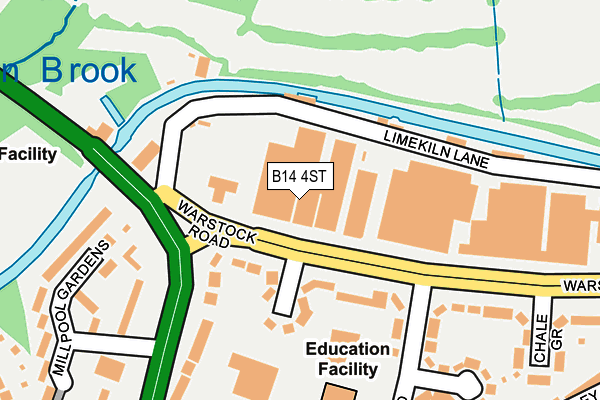 B14 4ST map - OS OpenMap – Local (Ordnance Survey)