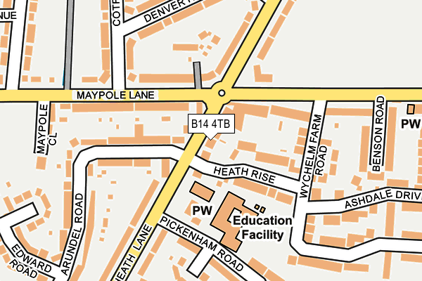 B14 4TB map - OS OpenMap – Local (Ordnance Survey)