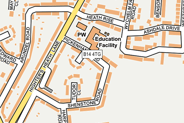 B14 4TG map - OS OpenMap – Local (Ordnance Survey)