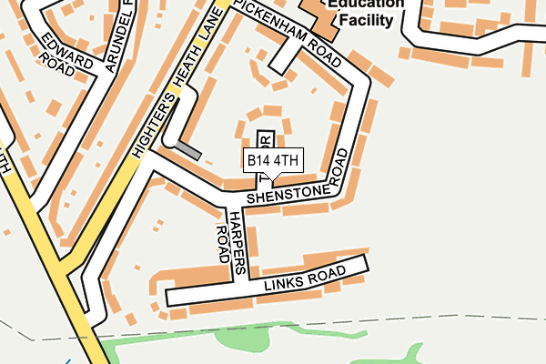 B14 4TH map - OS OpenMap – Local (Ordnance Survey)