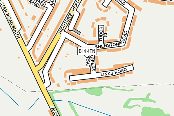 B14 4TN map - OS OpenMap – Local (Ordnance Survey)