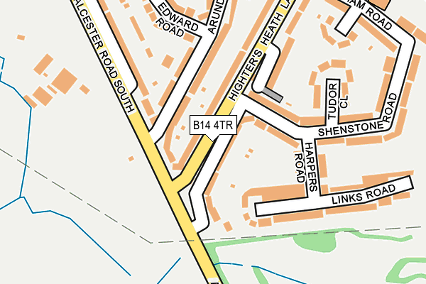 B14 4TR map - OS OpenMap – Local (Ordnance Survey)