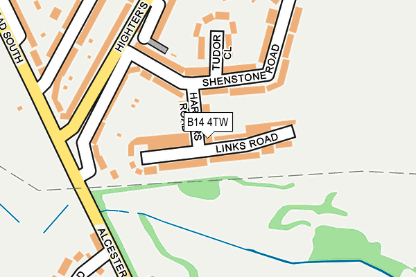 B14 4TW map - OS OpenMap – Local (Ordnance Survey)