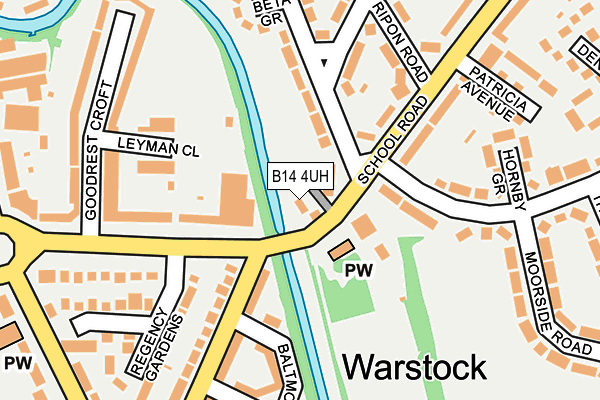 B14 4UH map - OS OpenMap – Local (Ordnance Survey)