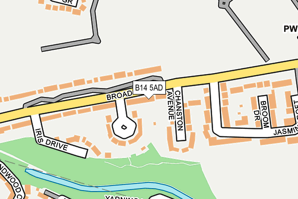 B14 5AD map - OS OpenMap – Local (Ordnance Survey)