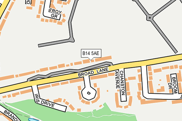 B14 5AE map - OS OpenMap – Local (Ordnance Survey)