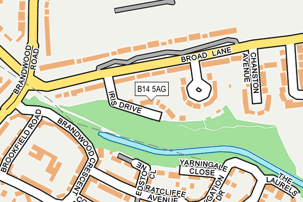 B14 5AG map - OS OpenMap – Local (Ordnance Survey)