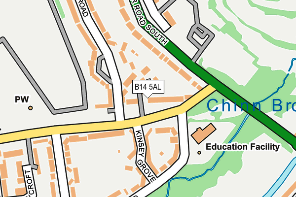 B14 5AL map - OS OpenMap – Local (Ordnance Survey)