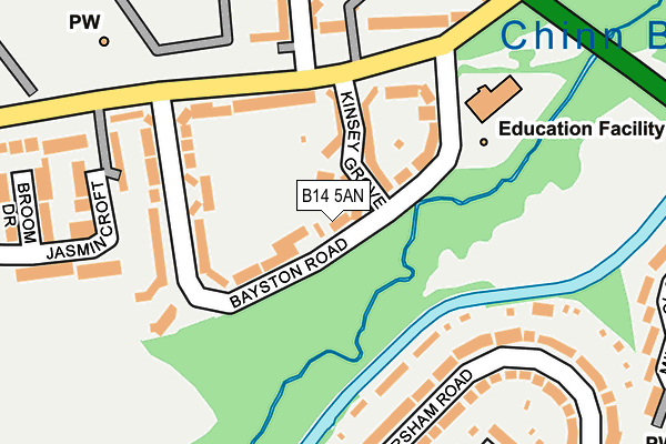 B14 5AN map - OS OpenMap – Local (Ordnance Survey)