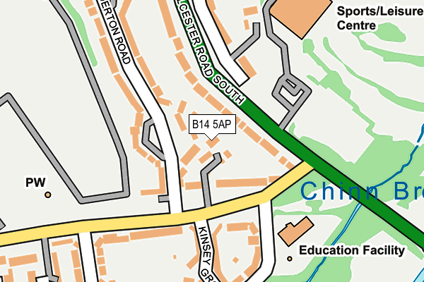 B14 5AP map - OS OpenMap – Local (Ordnance Survey)