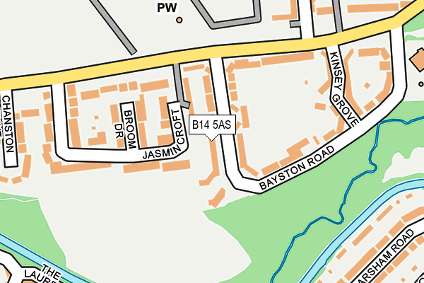 B14 5AS map - OS OpenMap – Local (Ordnance Survey)