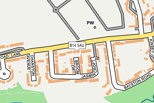 B14 5AU map - OS OpenMap – Local (Ordnance Survey)