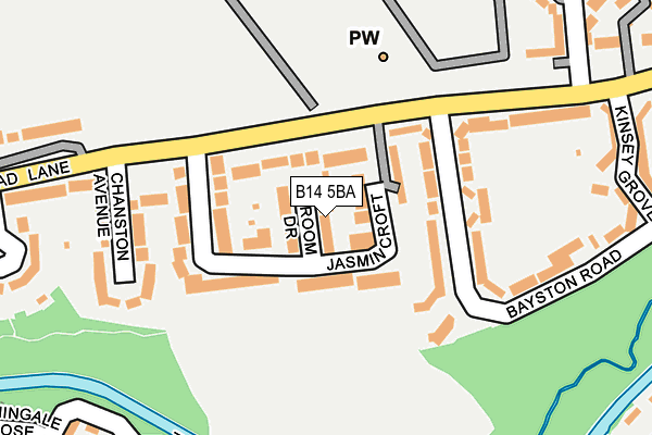 B14 5BA map - OS OpenMap – Local (Ordnance Survey)