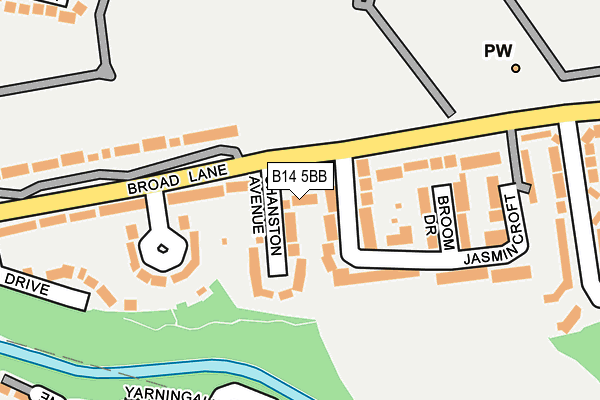 B14 5BB map - OS OpenMap – Local (Ordnance Survey)