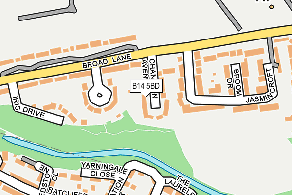 B14 5BD map - OS OpenMap – Local (Ordnance Survey)