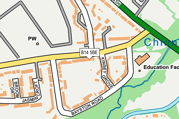 B14 5BE map - OS OpenMap – Local (Ordnance Survey)